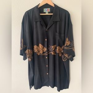 Hilo Hattie 2XL Black and Brown Shirt EUC